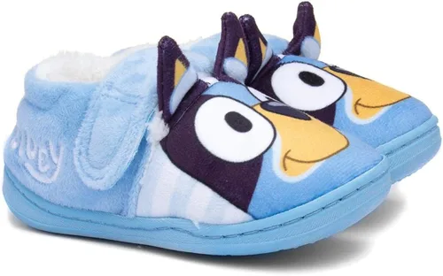 Vista 7 de Bluey Pantuflas para niños pequeños con correa de orejas 3D, zapatos de casa