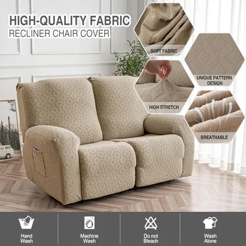 Vista 177 de Gennia Funda Impermeable para Silla Reclinable, Fundas Elásticas para Sofá Reclinable con Bolsillos, Fundas Lavables para Silla Reclinable Lazy Boy
