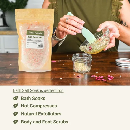 Vista 5 de Mezcla de sales de baño (16 onzas, paquete de 1) – Sal mineral pura de grano grueso – Se utiliza como baño de sal, baño de baño, remojo de pies, spa