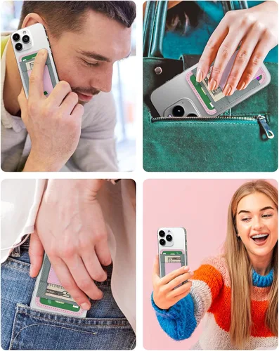 Vista 7 de Cartera magnética para teléfono Apple MagSafe, tarjetero para iPhone 15 Pro Max/15 Plus/15 Pro/15, 14 Pro Max/14 Plus/14 Pro/14, 13 Pro Max/13
