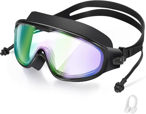 Vista 11 de Gafas de natación, visión amplia, visión clara, gafas de natación para adultos, protección UV antivaho, sin fugas, gafas de piscina