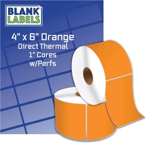 Vista 22 de Blank Labels Etiquetas en rollo de transferencia térmica directa de 4 x 6 pulgadas, 290 azules Núcleos de 3 pulgadas con Perfs Easy Tear