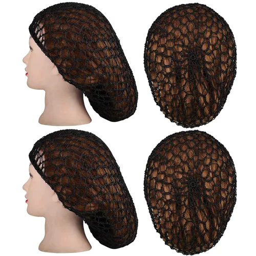 Vista 6 de Diadema para el cabello, 12 piezas de malla para el cabello, gorras de rayón para dormir, red de ganchillo para el cabello, adornos para el cabello