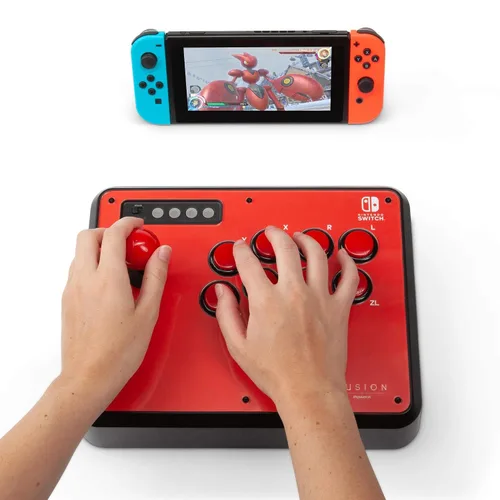 Vista 6 de PowerA Fusion Wireless Arcade Stick for Nintendo Switch, Lite, Fight Stick, Gamepad, Game Controller, Bluetooth Controller, AA - Nintendo Switch