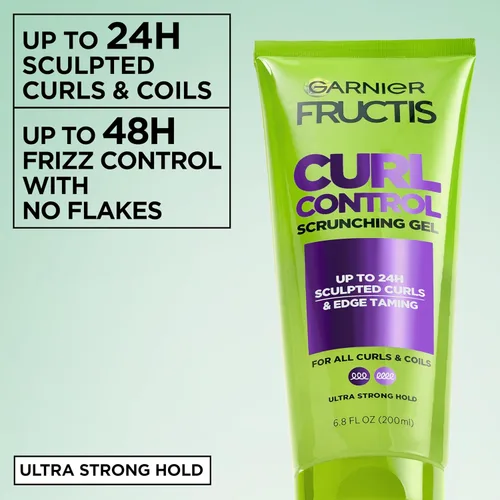 Vista 3 de Garnier Fructis Curl Control Scrunching Gel para el cabello, Curl Jelly para cabello rizado, ondulado y rizado con control de encrespamiento