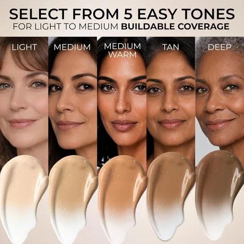 Vista 3 de LUMINESS Kit de 3 piezas Liquid Mirage - Base con cambio de color con SPF 50, pincel de maquillaje y primer hidratante y ligero para el rostro, base
