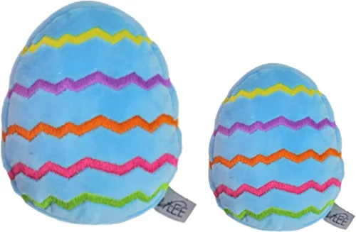 Vista 2 de Midlee Juguete de peluche para perro de huevo de Pascua, azul (pequeño)