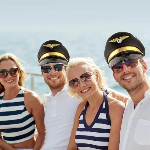 Vista 7 de Paquete de 8 sombreros de piloto para adultos, sombrero de capitán de avión, accesorios de disfraz para hombres y mujeres, suministros de fiesta