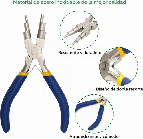 Vista 3 de Alicates de nylon de la fabricación de la joyería 2P, 6 EN 1 Azul