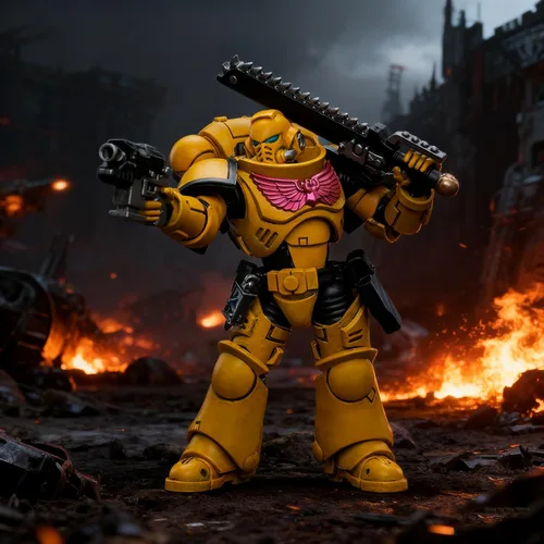 Vista 8 de JOYTOY 1/18 Warhammer 40,000 4inch Figura de acción Imperial Fists Intercessors Collection