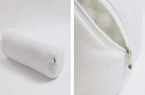 Vista 2 de Almohada cervical de piel sintética impermeable con cojín cervical redondo cilíndrico para el cuello, almohada de espalda de cintura, cojín de apoyo