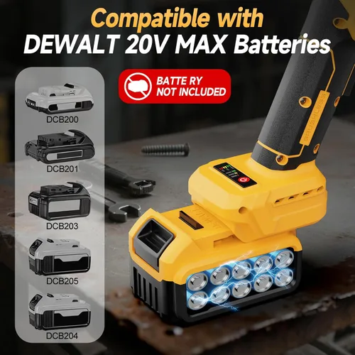 Vista 3 de Amoladora angular inalámbrica, amoladora eléctrica sin escobillas de 4-1/2 pulgadas, compatible con batería DeWalt de 20 V MAX, 3 velocidades, 7000