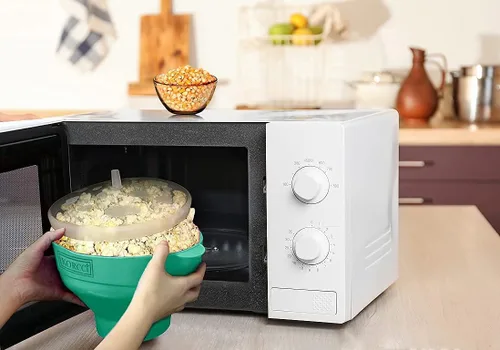 Vista 8 de El Fabricador de Palomitas de Maíz Original Korcci de Silicona para Microondas, Fabricador de Palomitas para Microondas, Tazón Plegable para Hacer
