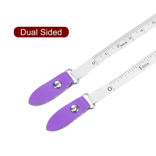 Vista 4 de HARFINGTON Cinta métrica retráctil cuadrada de 59.1 in/60 pulgadas, funda de cuero suave, tamaño de bolsillo para cuerpo, tela, medidas de costura