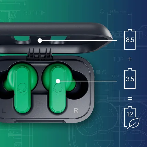 Vista 4 de Skullcandy Dime 2 - Auriculares inalámbricos intrauriculares, con batería de 12 horas y micrófono, compatible con iPhone, Android y dispositivos