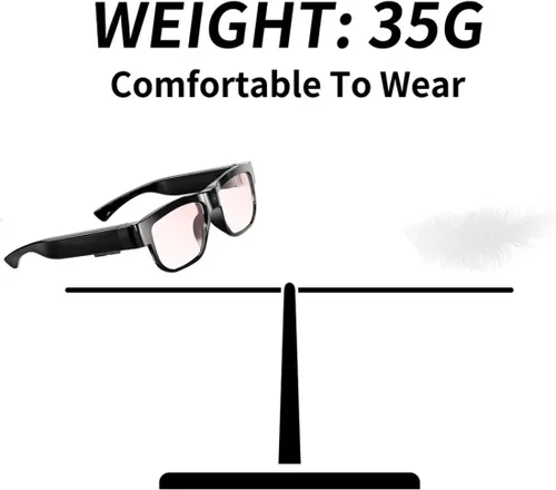 Vista 5 de Gafas de Cámara Gafas de Video Inteligentes con Cámara Gafas Deportivas Portátiles para los Ojos Grabación al Aire Libre Motociclismo Senderismo