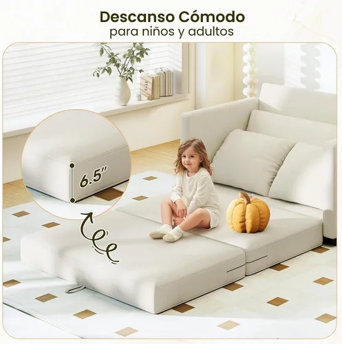 Vista 5 de Myroyalsit - Sofá cama convertible de 51 pulgadas, sofá cama plegable 2 en 1, sofá biplaza para espacios pequeños, con 2 cojines, para apartamento
