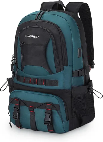 Vista 9 de Mochila de viaje expandible para senderismo para hombres y mujeres Negro