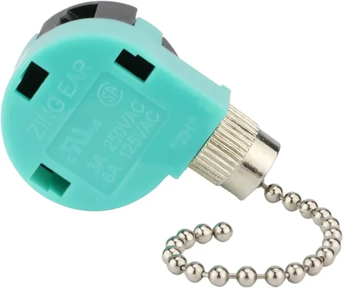 Vista 9 de ZE-268S1 - Interruptor de ventilador de techo Zing Ear 3 velocidades 4 cables de control de cadena de repuesto para ventiladores, lámparas de pared