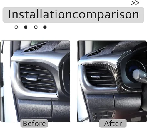 Vista 3 de Cubierta de panel de salida de aire lateral de fibra de carbono ABS para automóvil, aspecto interior, para Toyota Hilux 2015 2016 2017 2018 2019