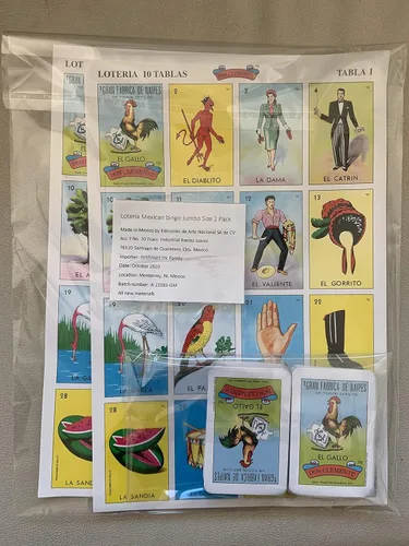 Vista 3 de Paquete de 2 Don Clemente Mexican Jumbo Loteria Set, 20 Tablas Grandes y 2 Barajas de Cartas Loteria Mexicana Jumbo Paquete de 20 Tablas
