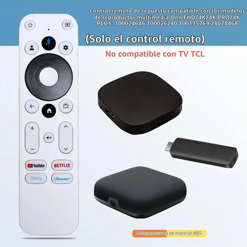 Vista 2 de Control remoto de voz de repuesto compatible con Onn Streaming Box 100024646 100026240 4k Pro 4K Plus no compatible con ONN TV
