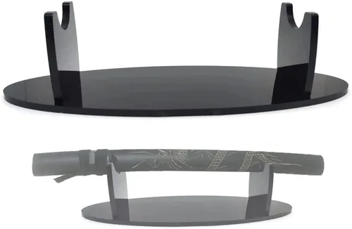 Vista 4 de Coret Soporte para espada pequeña para cuchillo samurái, soporte de espada de sable de luz, soporte de acrílico decorativo de escritorio