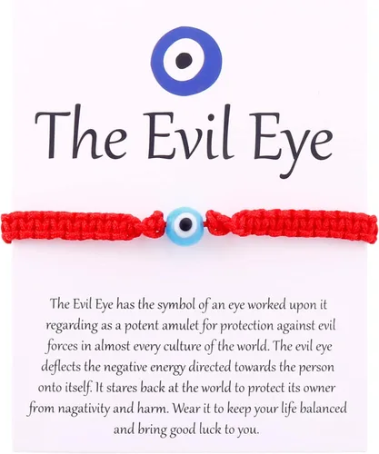 Vista 15 de SUMMER LOVE Handmade Jewelry Evil Eye Bracelets with Card,Black Red String Bracelets Kabbalah Protection Luck Amulet for Women Men Friends Pulseras