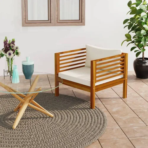 Vista 15 de Sofá de salón seccional con cojín gris oscuro, madera de acacia maciza para sala de estar, apartamento, dormitorio y oficina