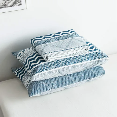 Vista 7 de SUSYBAO - Conjunto de funda de edredón de 3 piezas, 100% algodón lavado natural, que incluye 1 funda de edredón y 2 fundas de almohada de alta