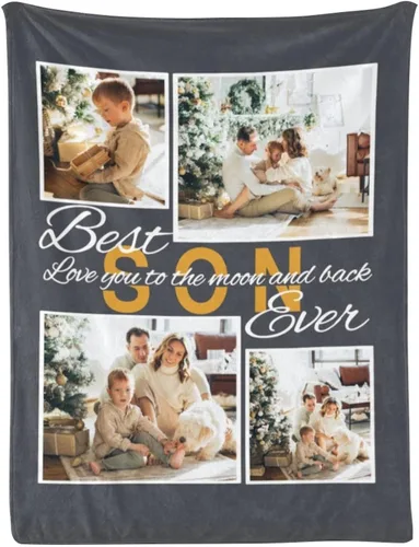Vista 9 de Manta personalizada con fotos, mantas personalizadas con imagen para madre, padre, niños, hermana, amigos, parejas, cumpleaños, 1 foto, 30 x 40