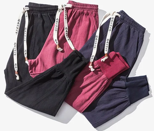 Vista 5 de LifeHe Pantalones harén holgados de lino para hombre