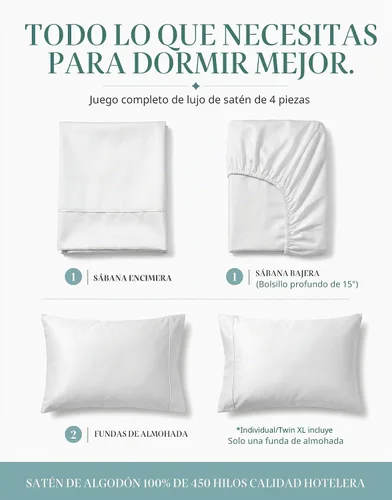 Vista 3 de LANE LINEN Sábanas de cama individual – 450TC algodón peinado de fibra larga de alta calidad, color blanco Soft & Breathable Twin Sheet &