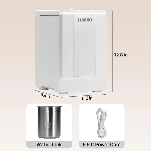 Vista 7 de TURBRO Humidificador de vapor de acero inoxidable 304 de 4 l/1 galón, humidificador de niebla cálida para dormitorio, bebé, salida de 16.9 fl oz/h
