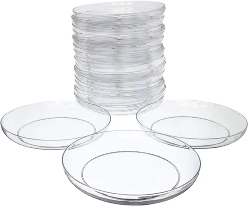 Vista 8 de Royal Imports Bandeja de goteo de plástico transparente de 6 pulgadas, plato bajo, plato de flores florales, boda, fiesta, hogar y decoración