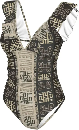 Vista 8 de DKJlitter Women's deep V-Neck Swimsuit, Ruffle Piece Swimsuit, Ruched Tummy Swimsuit