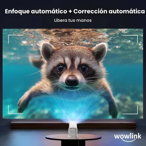 Vista 4 de [Enfoque automático y aplicaciones nativas y integradas de 1080P Proyector compatible con WiFi 6 Bluetooth 5.4 Mini proyector portátil compatible