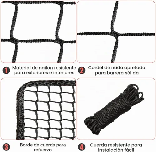 Vista 4 de Storgem Baseball Softball Backstop Net, Heavy Duty Sports Barrier Netting