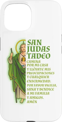 Vista 6 de Funda para iPhone 16 San Judas Tadeo con Oración