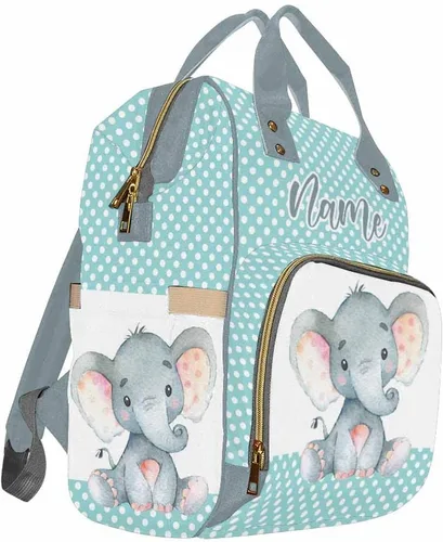 Vista 3 de MyPupSocks Personaliza tu propio bolso casual verde elefante, Multi01., Mochilas Daypack