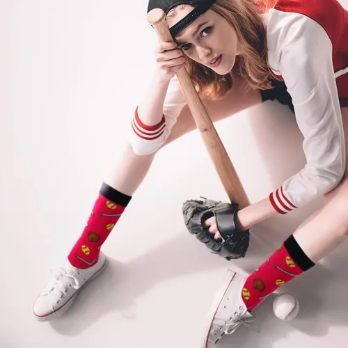 Vista 7 de 6 pares de calcetines divertidos de béisbol, fútbol, golf, voleibol, música, calcetines deportivos novedosos, regalos de cumpleaños