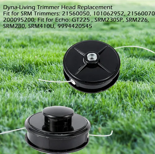 Vista 2 de Dyna-Living Repuesto de cabezal de recortadora de eco para Echo, cabezal de choque ecomático para recortadoras de eje recto SRM, cabezal