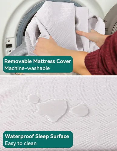 Vista 5 de BABELIO - Colchón de espuma viscoelástica para cuna de bebé y niño pequeño de doble cara tamaño estándar, con funda impermeable extraíble