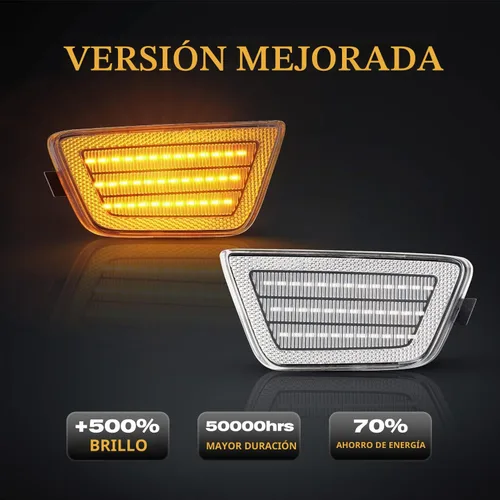 Vista 3 de POPMOTORZ Luces LED de posición laterales para parachoques delantero, lámparas de señal de giro ámbar compatibles con Chevy Cruze 2011-2015