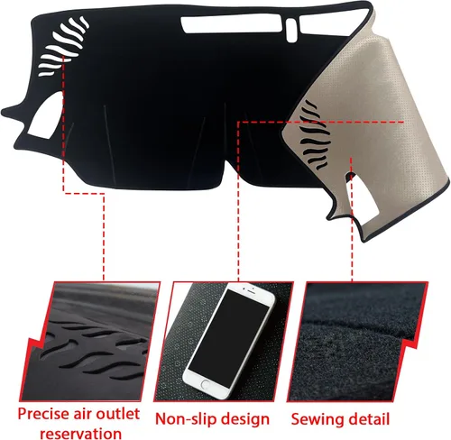 Vista 2 de Tapete antideslizante para tablero de instrumentos compatible con Subaru Impreza 2024 Protector solar (borde negro)
