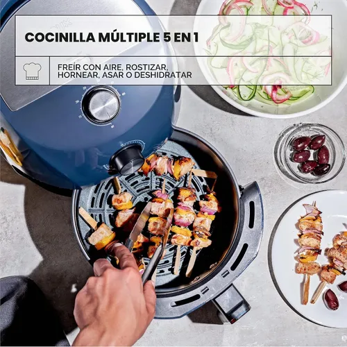 Vista 2 de Crux Freidora de aire manual de 3.7 cuartos de galón, precalentamiento más rápido, sin aceite, comida rápida y saludable cocinada uniformemente cada
