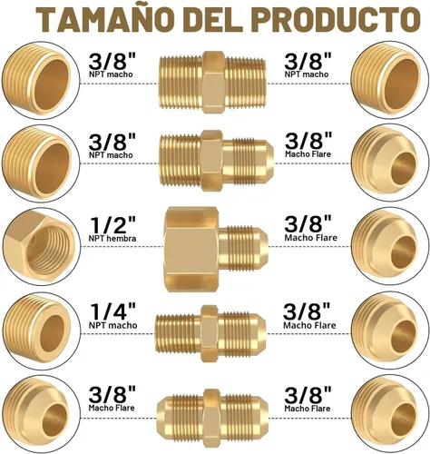 Vista 2 de Extensión de manguera de propano trenzada de alta presión mejorada de 6 pies con acoplamiento de conversión de abocinado de 3/8" a NPT hembra