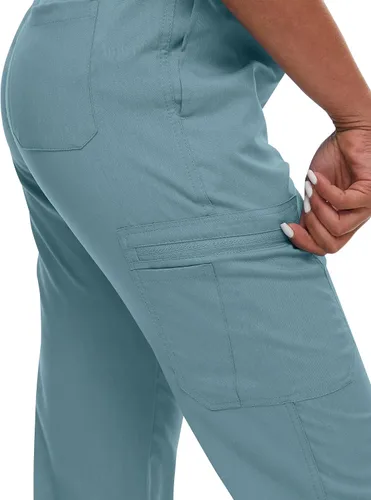 Vista 5 de niaahinn Conjunto de uniforme médico para mujer con cuello en V clásico y pantalones deportivos de yoga, uniforme médico de enfermería