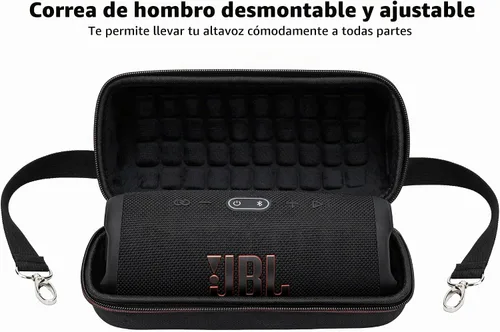 Vista 3 de Ginsco Funda rígida de transporte para JBL Charge 5/Charge 4 impermeable portátil Bluetooth altavoz, funda de viaje con correa ajustable