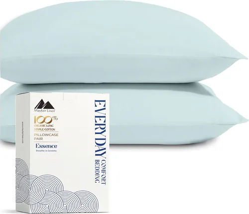 Vista 25 de Mayfair Linen Juego de sábanas de percal 100 % algodón orgánico, tamaño individual o 2 unidades, suaves y crujientes de algodón orgánico